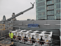 Data Process Centre Installation, City of London,  UK -  
14 units: 6  XDHV  air cooled condensers spec. with electronic motors – 8 XDHL dry coolers spec. with electronic motors

