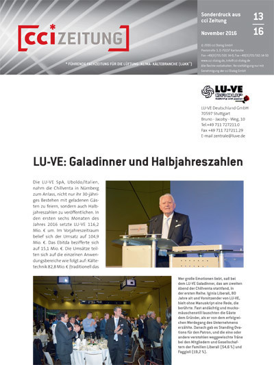 LU-VE: Galadinner und Halbjahreszahlen